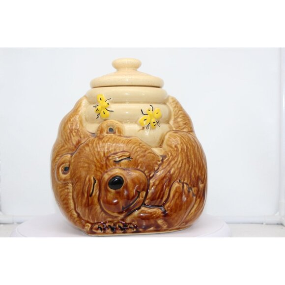 Cookie Jar - Sleeping Bear with Honey Pot by McCoy - Picture 1 of 6